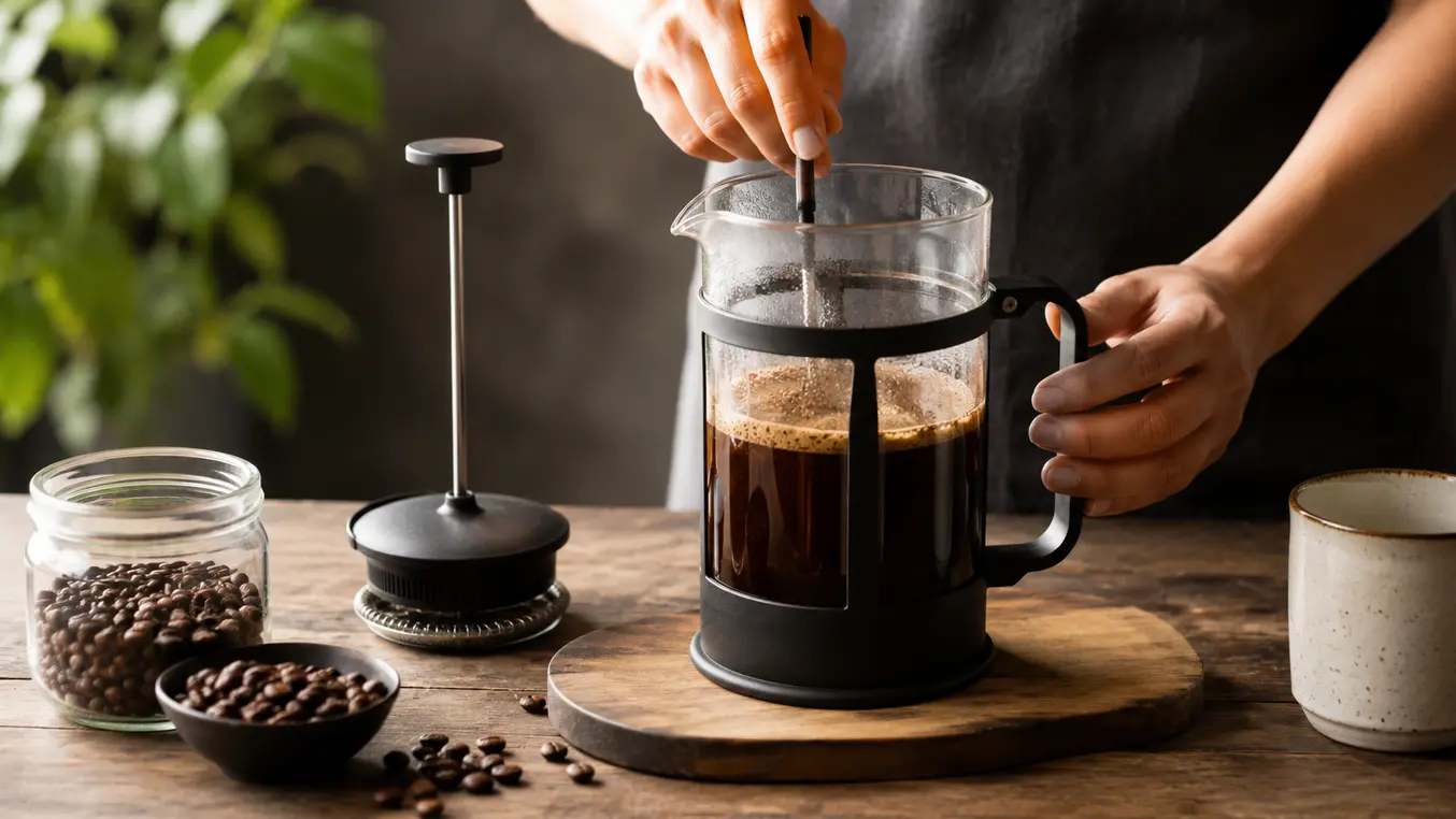 Hoe koffie maken met French press?
