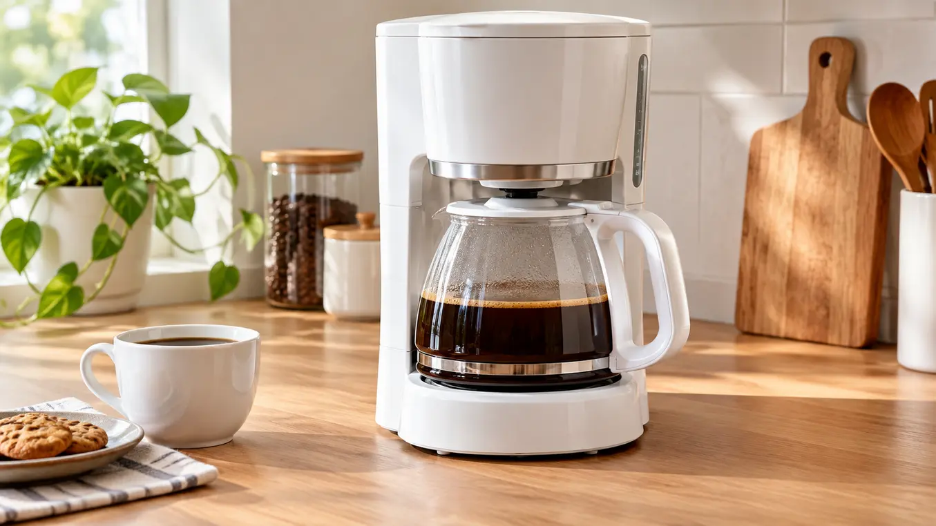 Witte koffiezetapparaat